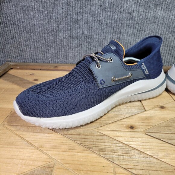 Skechers Slip Ins Shoes Mens Size 13 Delson 3.0 Roth Blue Sneaker Boat Style - Picture 5 of 11